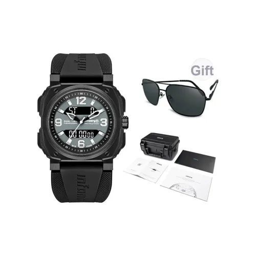 INFANTRY Hawkeye Black Warrior Double Eye Collection Электронный механизм Силиконовый ремешок Часы Унисекс Серый циферблат