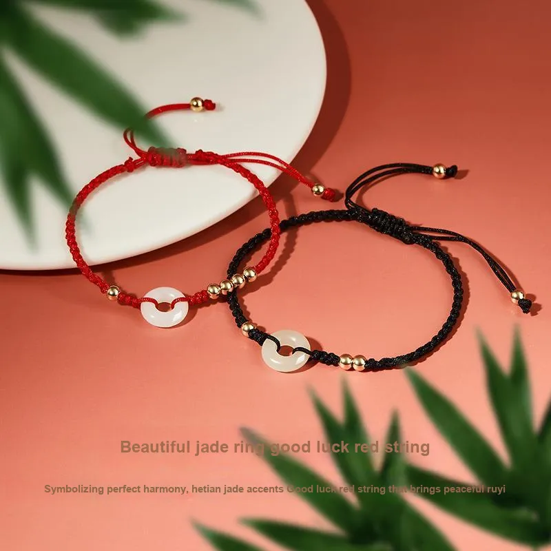 Worship Hetian Jade 925 Sterling Silver Bracelets Unisex Pale Greenish White Jade-6