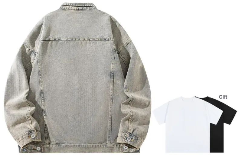 A.X.S.K Denim Jacket Unisex Comes With Short Sleeved Shirt-26