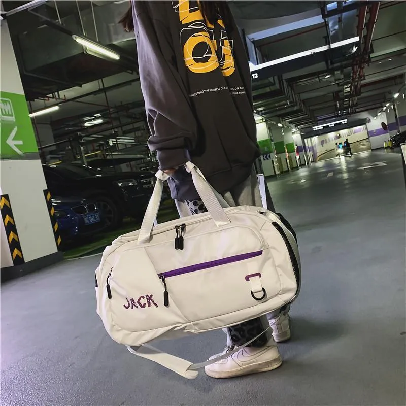Elsvet Oxford Gym Bag Medium Size Unisex White, Black-9