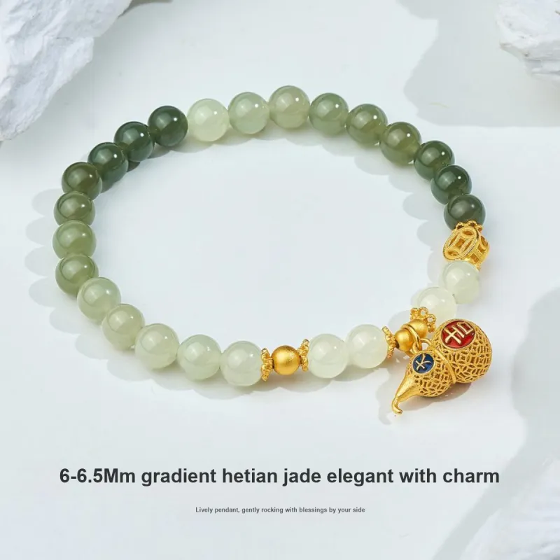 ME LUXE Hetian Jade Bracelets Pale Greenish White Jade Unisex-3