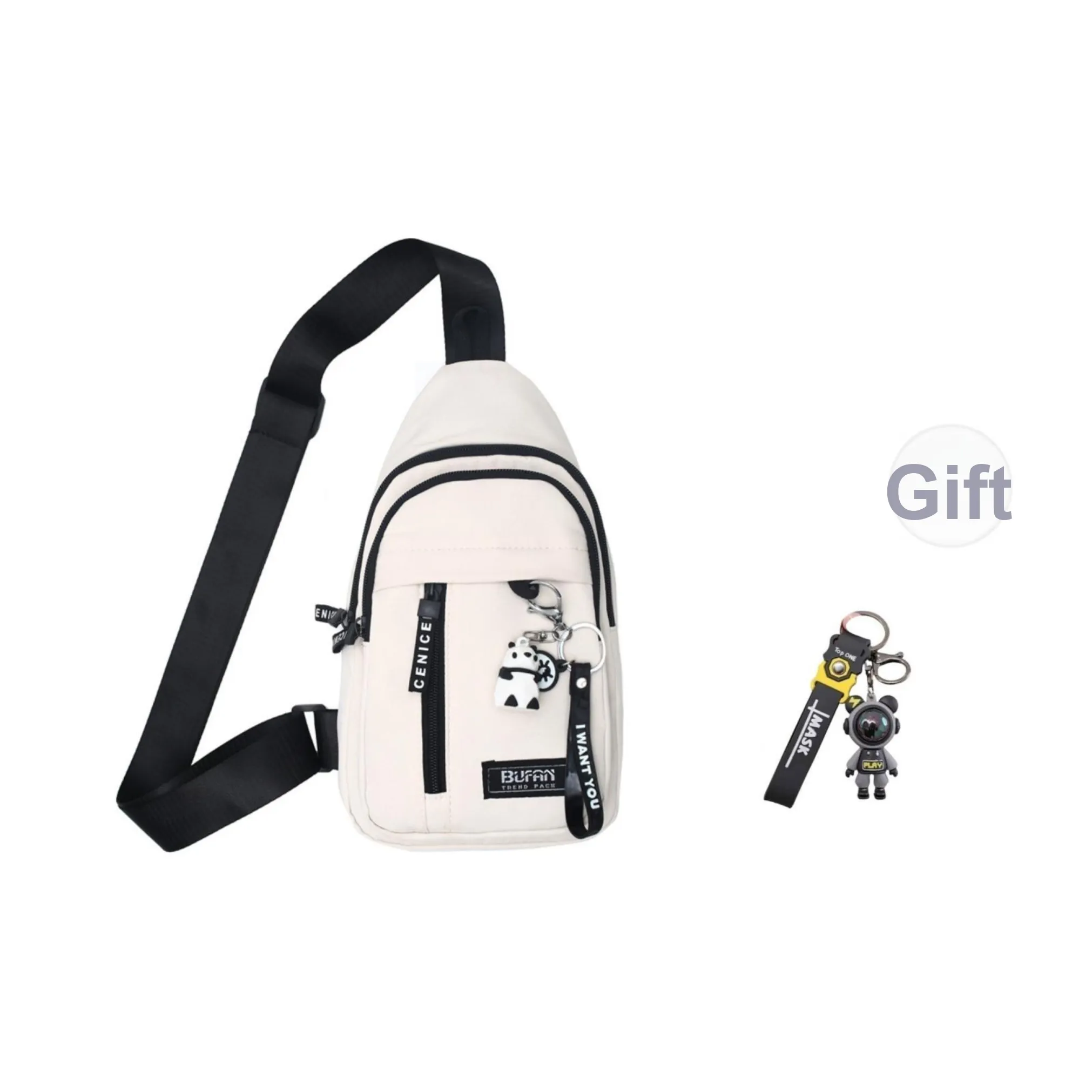 PULEWEI Нейлоновая сумка через плечо унисекс белый черный синий