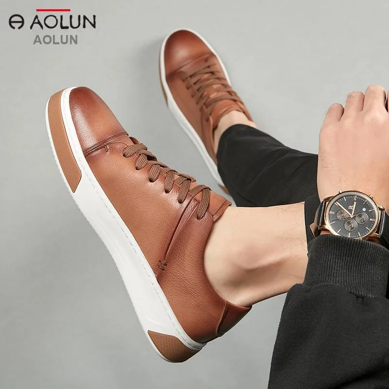 Auron Low Top Skateboard Shoes Men's Tan-3