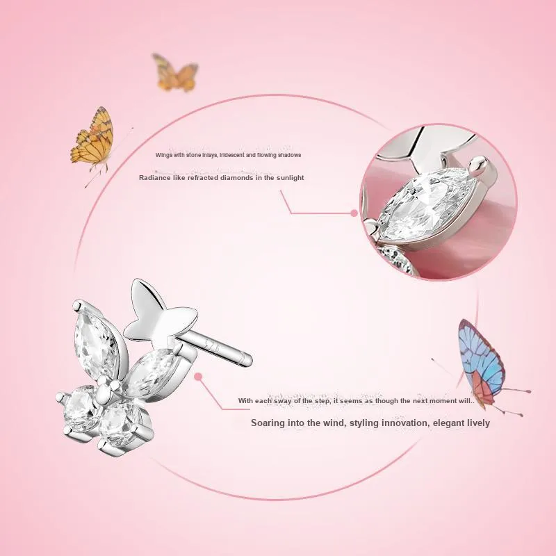 Disney Princess S925 Silver Stud Earrings Women's-7