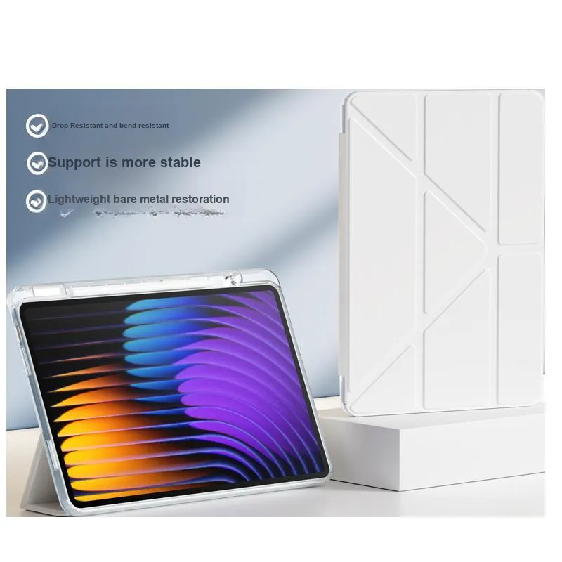 WOKESHI Foldable Acrylic Transparent Case Compatibility Xiaomi 7 Pro/6S Pro/5 Pro Case Tablet Protective Cases-2