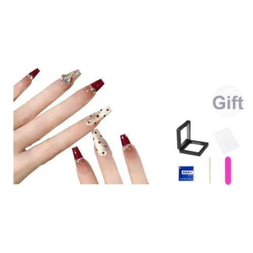XNTX Вишня Ликер Новогодний красный Гуайява Кошачий глаз False Nail Средний LADDER Яркий COLORS Румяна Stain Стиль Инстаграм