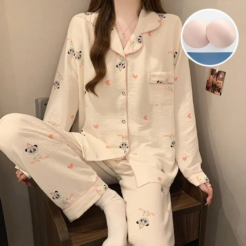 Maultiay Pajama Set Women's Apricot-2