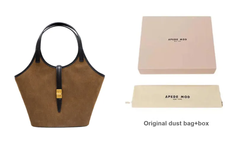 APEDE MOD Top Grain Cow Leather Shoulder Bag Crossbody Bag Handbag Small Size Women's Cinnamon Brown-3