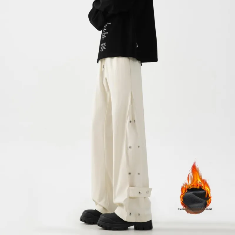 PAINT STAIN Casual Pants Unisex Black-14