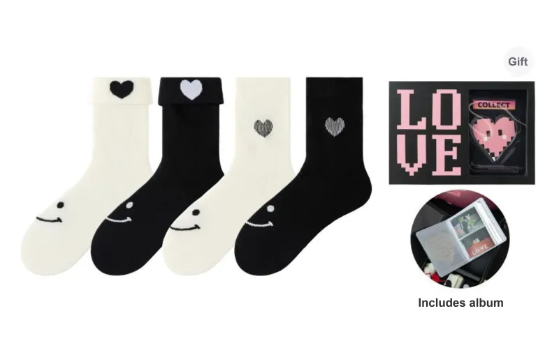 Caramella Mid-Calf Socks Unisex 4 Pack-0
