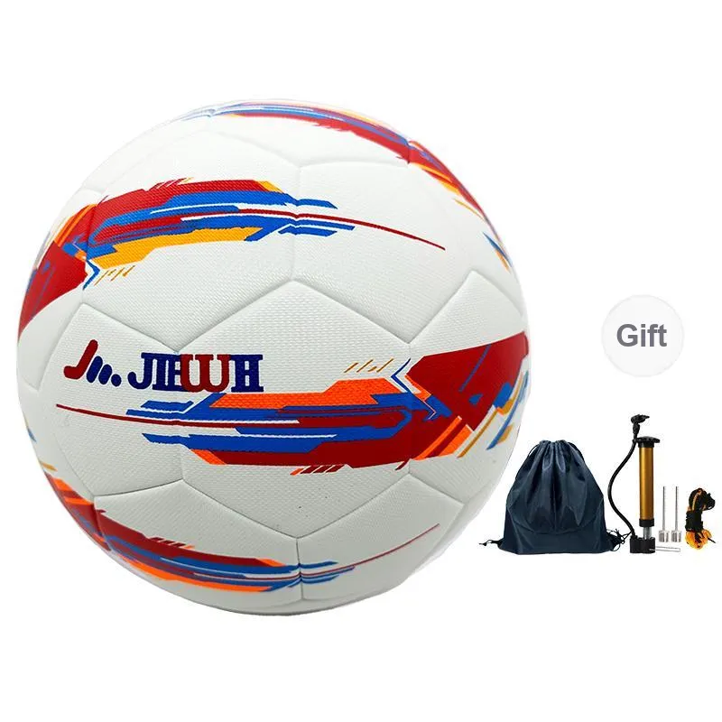 Jiewei Size 5 Soccer PU Seamless Thermal bonding Unisex Mecha Red-5