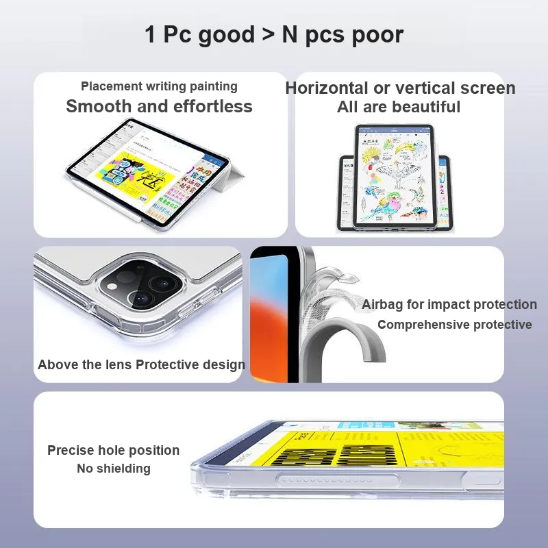 WOKESHI Acrylic Material 3+Y Support Fully Enclosed Available For IPad Tablet Protective Cases-5