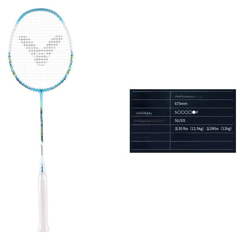 VICTOR Assault TK HWQL Victory Badminton Racket Offensive Hard Head Entry Level Unisex Single Grip White Blue-1