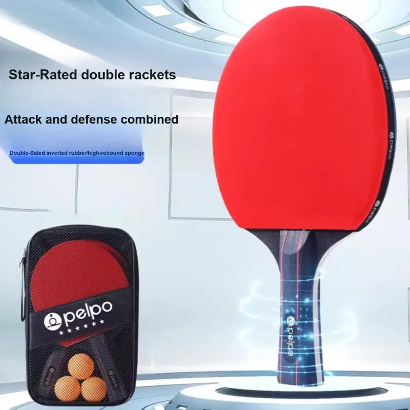 Ping Pong Paddles Unisex Rubber Sponge Poplar Red Multi Specification-16