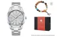 Silver Case Steel Band[Eighteen-Seed Bodhi Seed Bracelet]