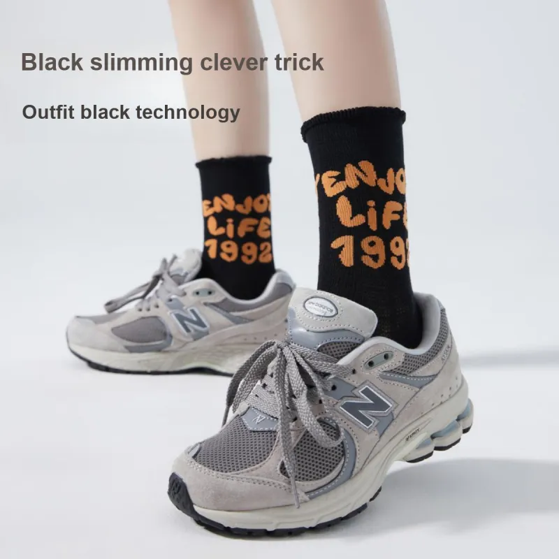 JIAZINI Mid Calf Socks Women's 4 Pack-4