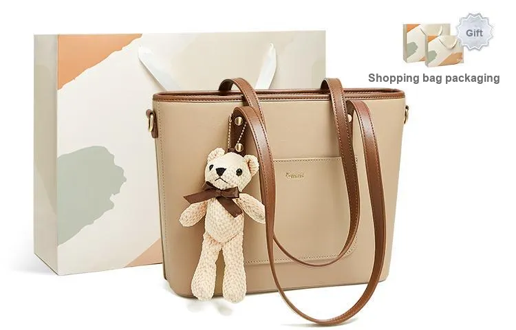 15 MINS Split Cow Leather Shopping Bag, Tote, Portable, Crossbody Bag, Shoulder Bag Tubas Women's-4