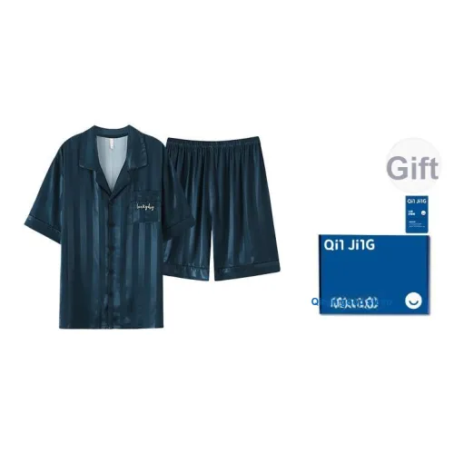 Qin Jing Пижамный комплект Мужской Темно-синий