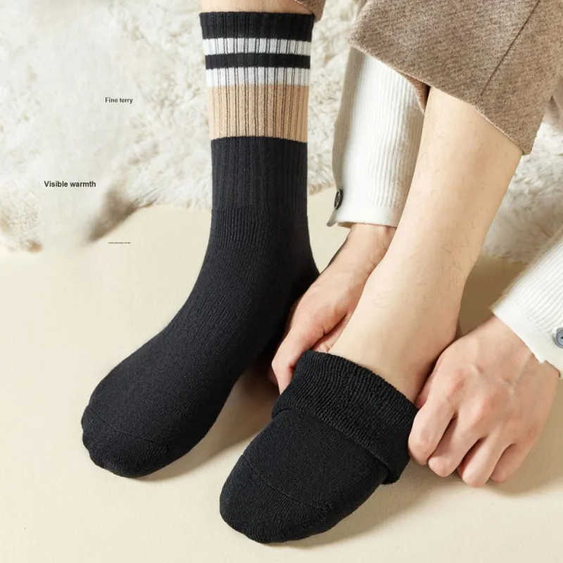 MIIOW Mid Calf Socks Men's 5 Pack Black-2