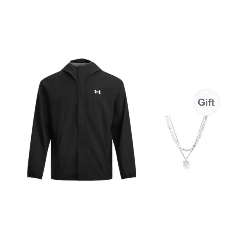 Under Armour Ua Stormproof Cloudstrike Jacket Unisex Black, Comes With Necklace-0