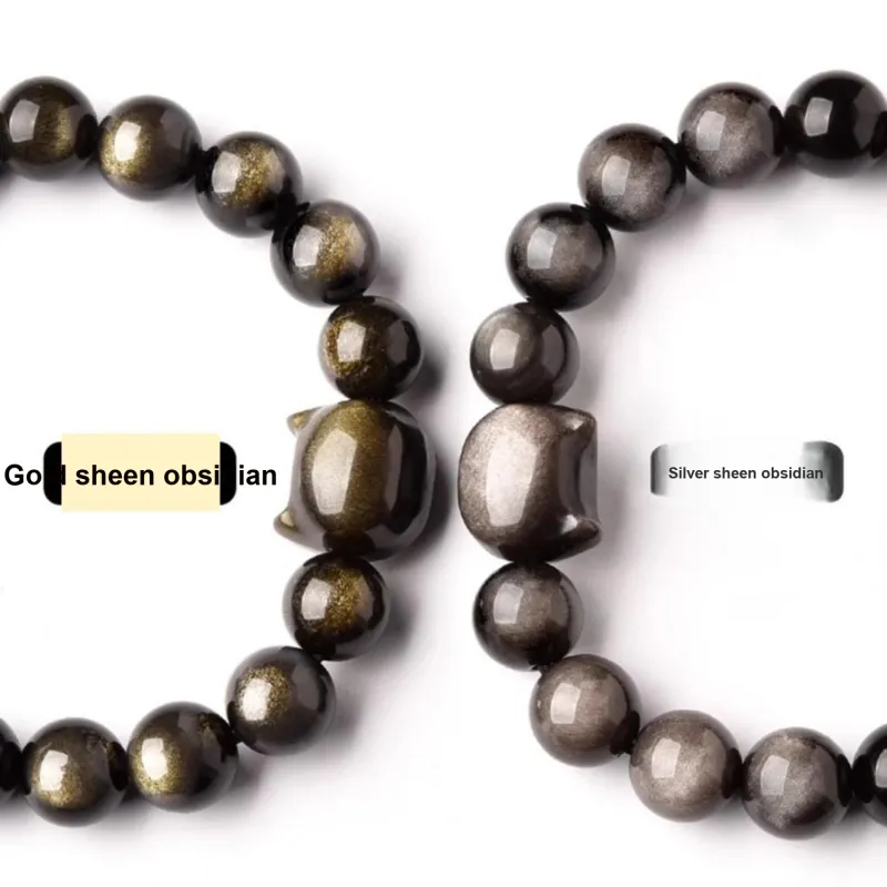 EADDA JEWELRY Natural Obsidian Bracelets Unisex-6