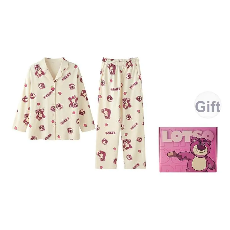 JINGYUN x Disney Co op Series Pajama Set Spring Fall Women's Gift Box Set, Ecru
