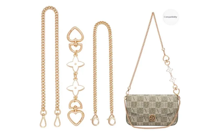 GUYI Metal Bag Accessory Bag Strap Unisex Gold Tone-12