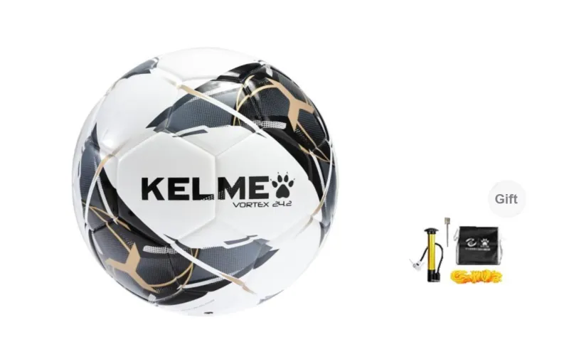 KELME Size 4 Ball/Size 5 Ball Soccer TPU Seamless Thermal bonding Black Gold-0