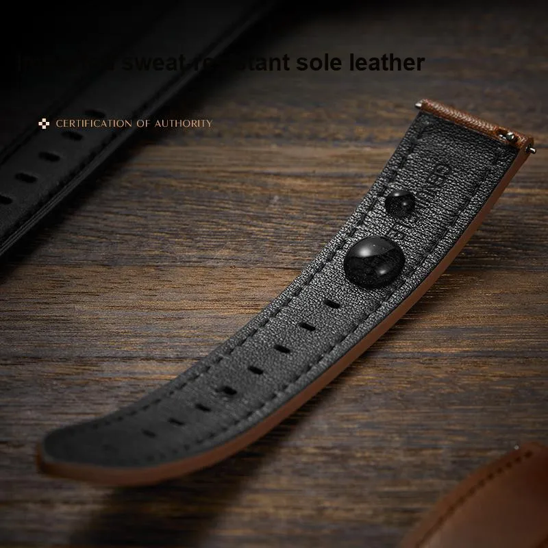IStrap Huawei Compatibility Watch Band 120+75mm Cowhide Leather Material-4
