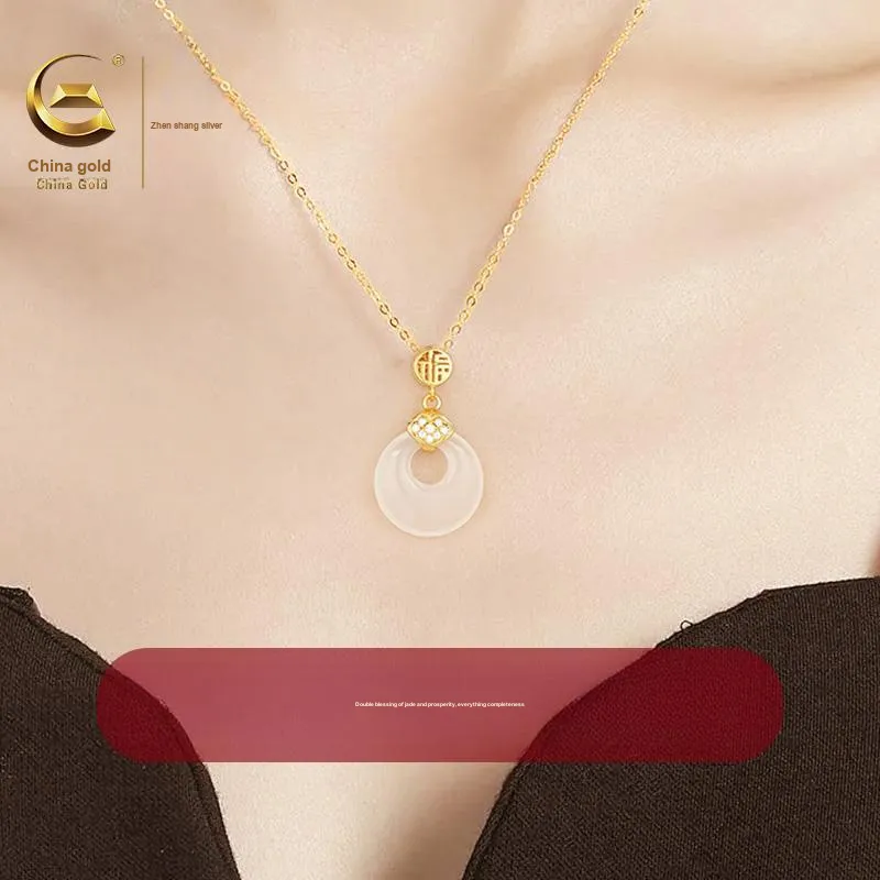 ZSY Chalcedony Jade Necklaces For Girls Women's-4