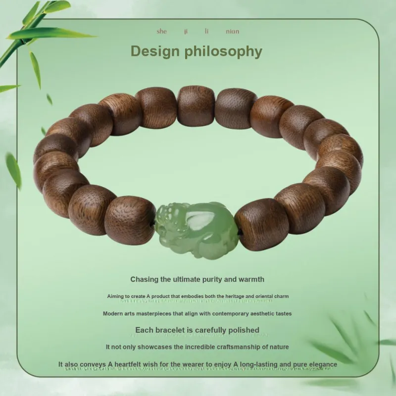 LAOMIAO Bracelets Pale Greenish White Jade Women's-3