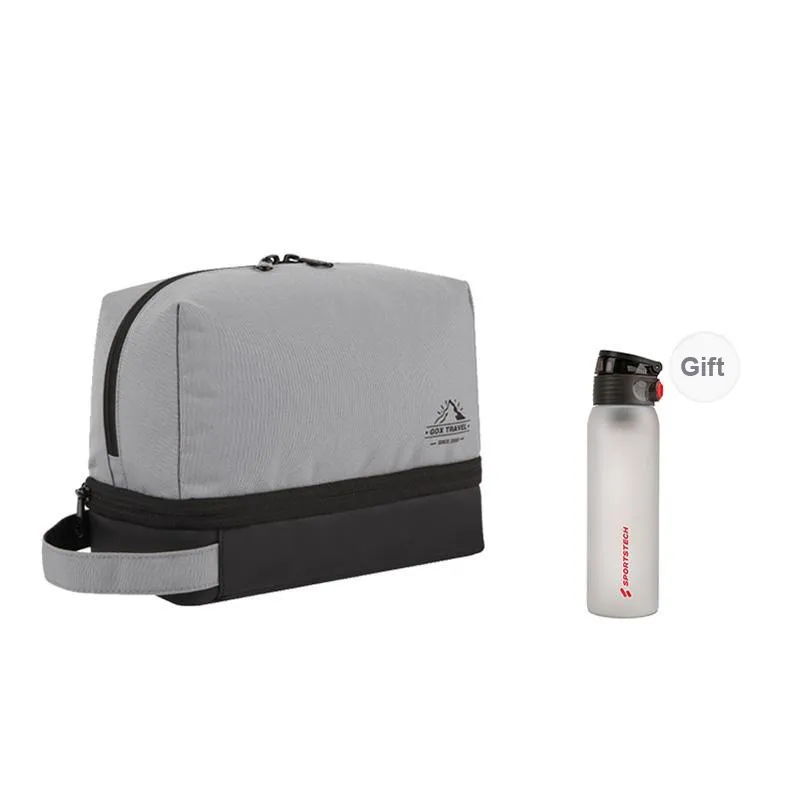 GOX Canvas Sports Single Layer Canvas Bag Toiletry Bag Unisex Ecru Khaki Gray Orange-82