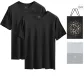 V-Neck Short-Sleeved (Black+Black) 100% cotton Soft/Moisture-Wicking Breathable