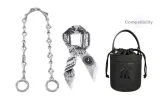 Y Silver Chain Portable 40cm+Butterfly Silk Scarf