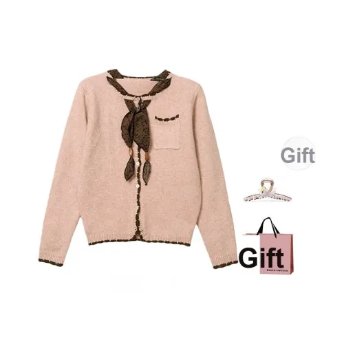 BAIDAIFEI Розовый + Эксклюзивная сумка для покупок + Заколка-краб Женская трикотаж