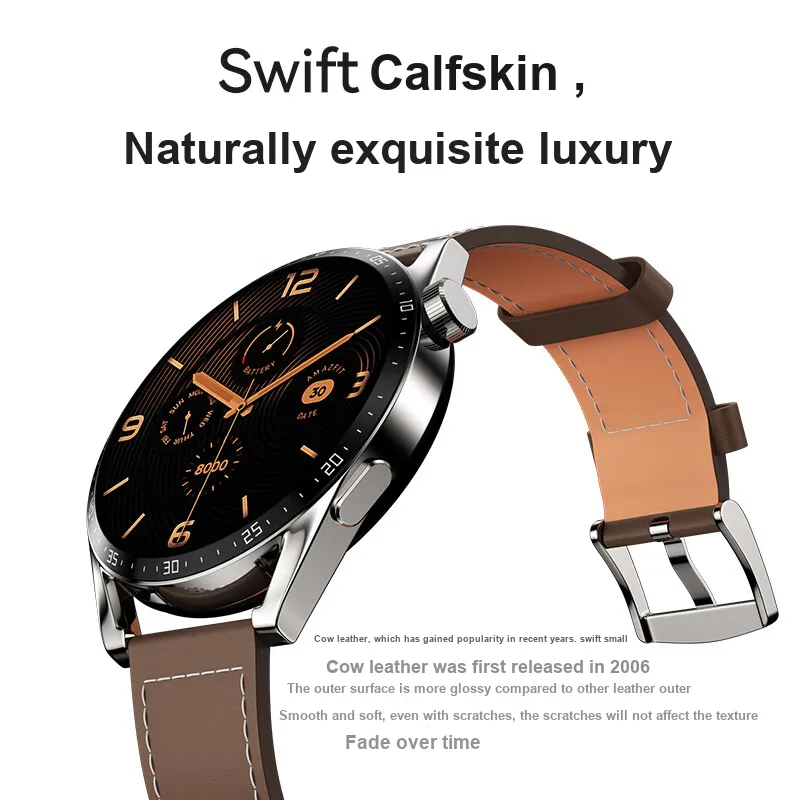 BIAZE Huawei Compatibility Watch Band 213mm Genuine Leather Material-8