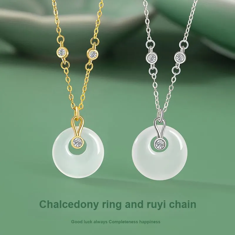 LANMUYINNUO Natural Chalcedony Necklaces Women's-4