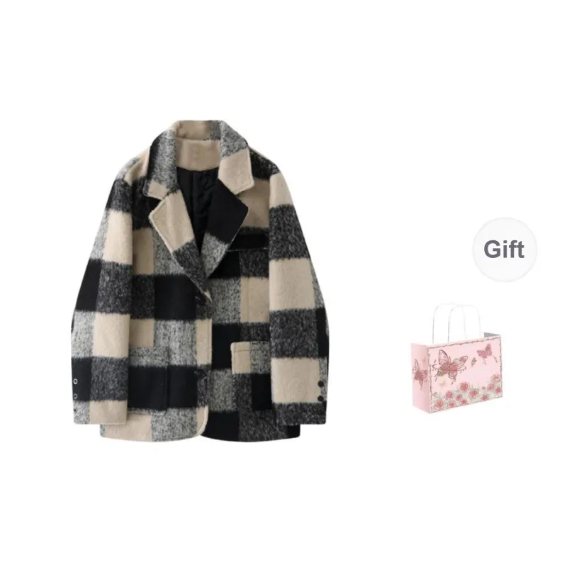 DATIANXIN Coats Women's Black Gray Color-3