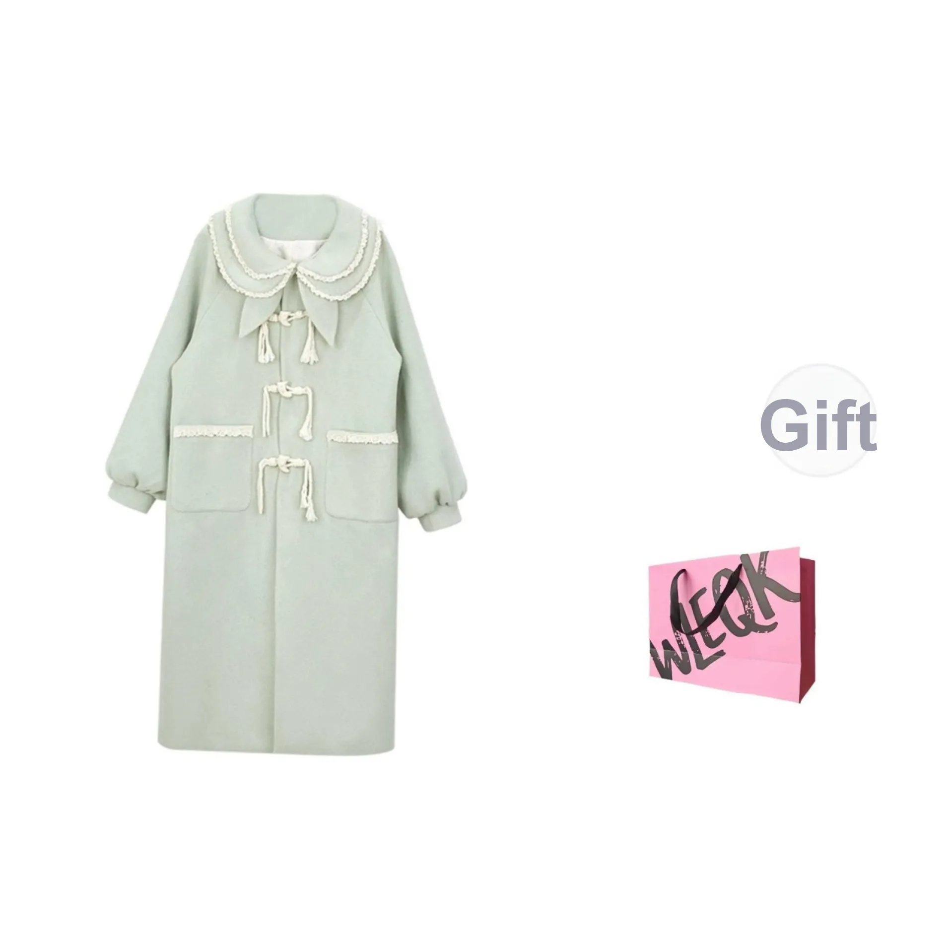 CTRTRC Зеленое Женское Пальто