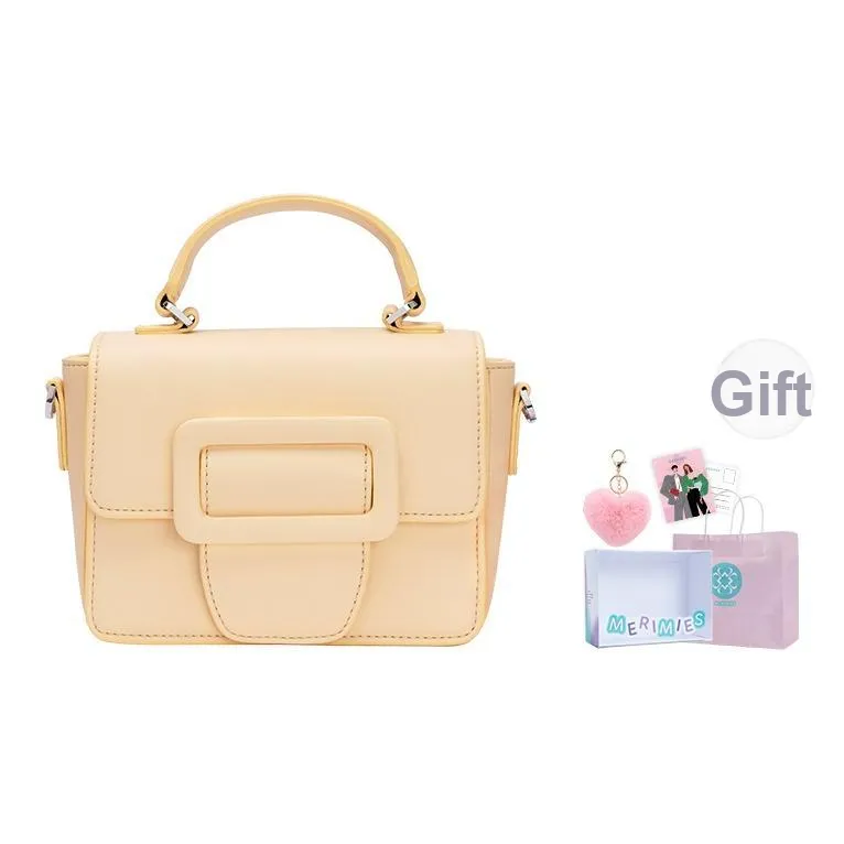 MERIMIES Vegan Eco Friendly Leather Ice Cream Small Square Bag, Handbag, Crossbody Bag Women's Custard Cheeses