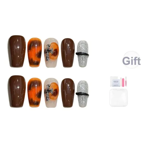 Song Biography Коричневый Смешанный Осветляющий False Nail Короткий LADDER 20 мм