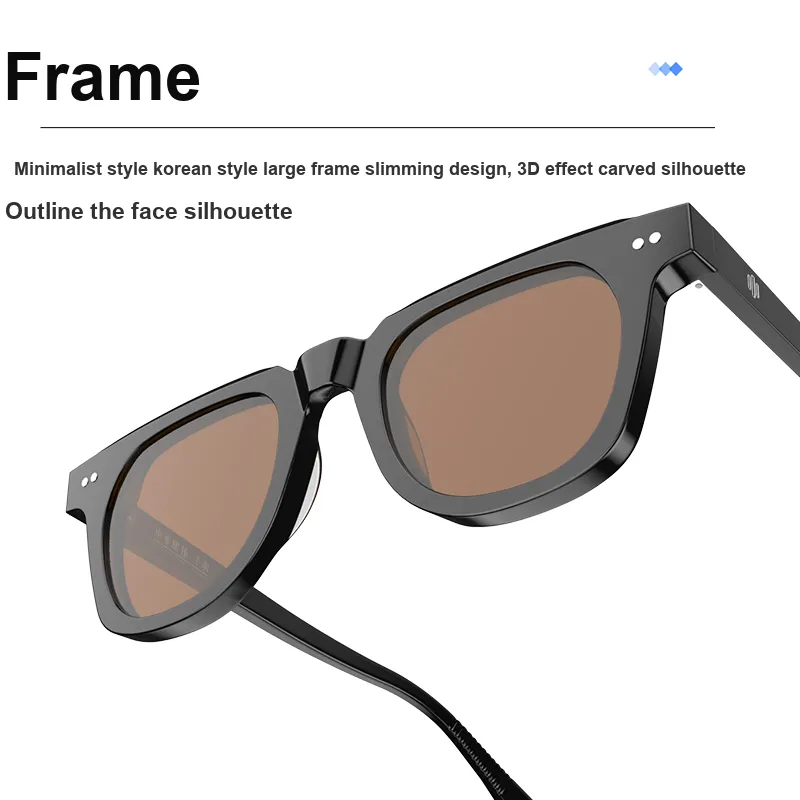 MID Plate And Metal Round Sunglasses Unisex Black-16