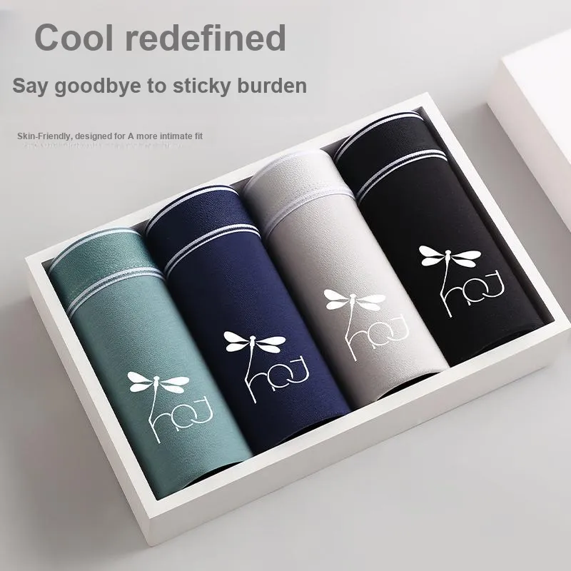 RED DRAGONFLY Cotton Panties Men's 4 Piece Gift Box Sets-10