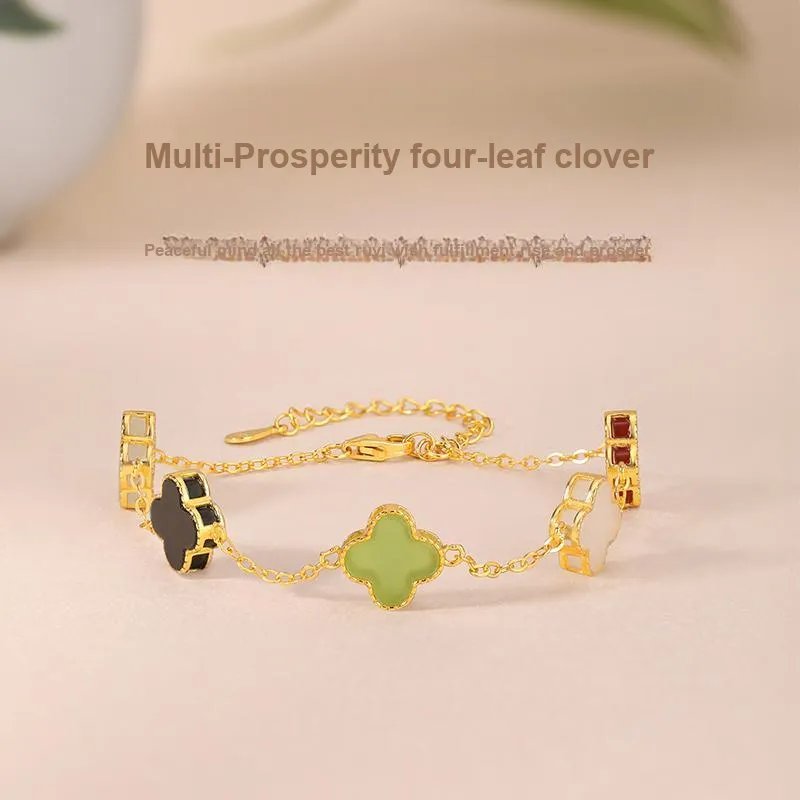 JINLIUFUJIXIANG Bracelets Pale Greenish White Jade Women's-16