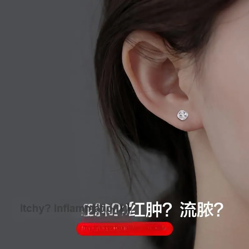 DAIRUO 999 Fine Silver Stud Earrings Men's-6