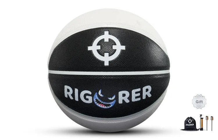 RIGORER Monster Series PU Basketball Black White Size 5 Training Kids'-0