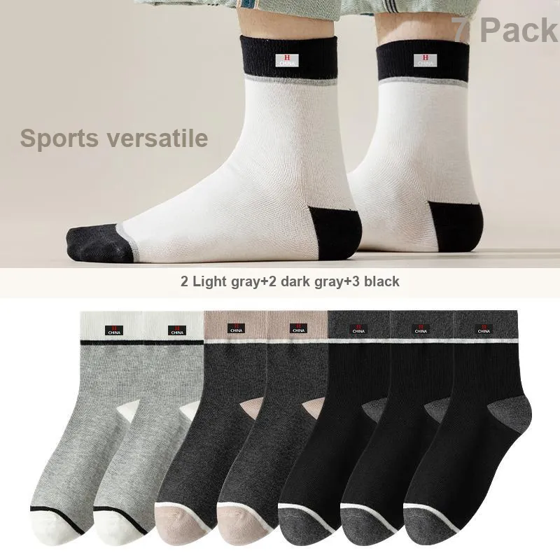 Lan Miao Mid Calf Socks Men's 7 Pack-5