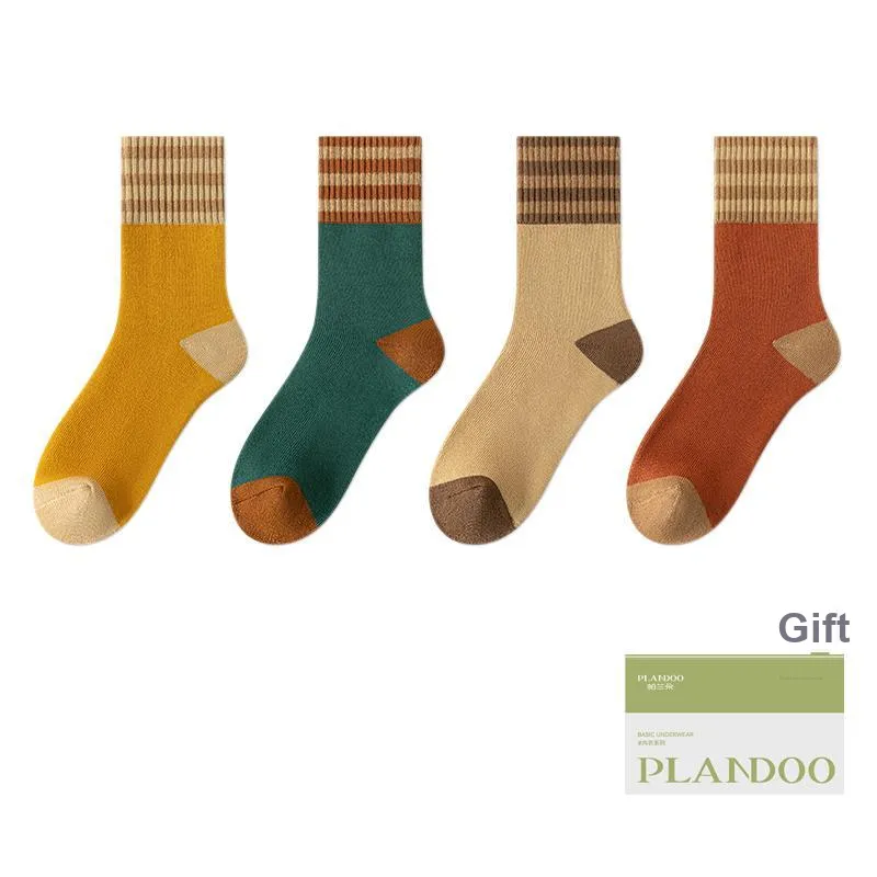 PLANDOO Mid Calf Socks Unisex Box 4 Pack-9