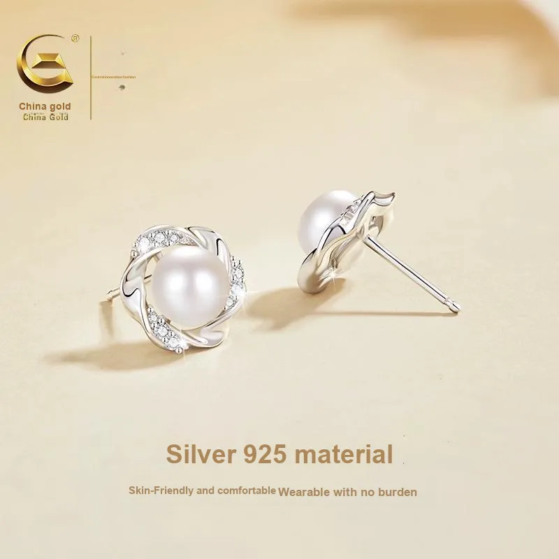 Central Fashion 925 Sterling Silver Stud Earrings Women's-5