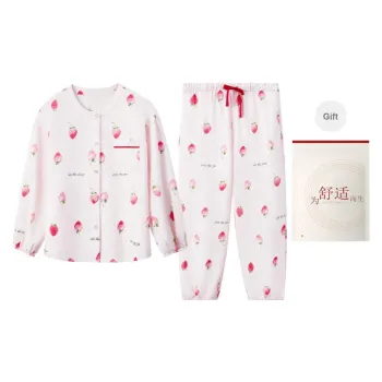 Red Beans At Home Pajama Gift Box Women's Strawberry Pink